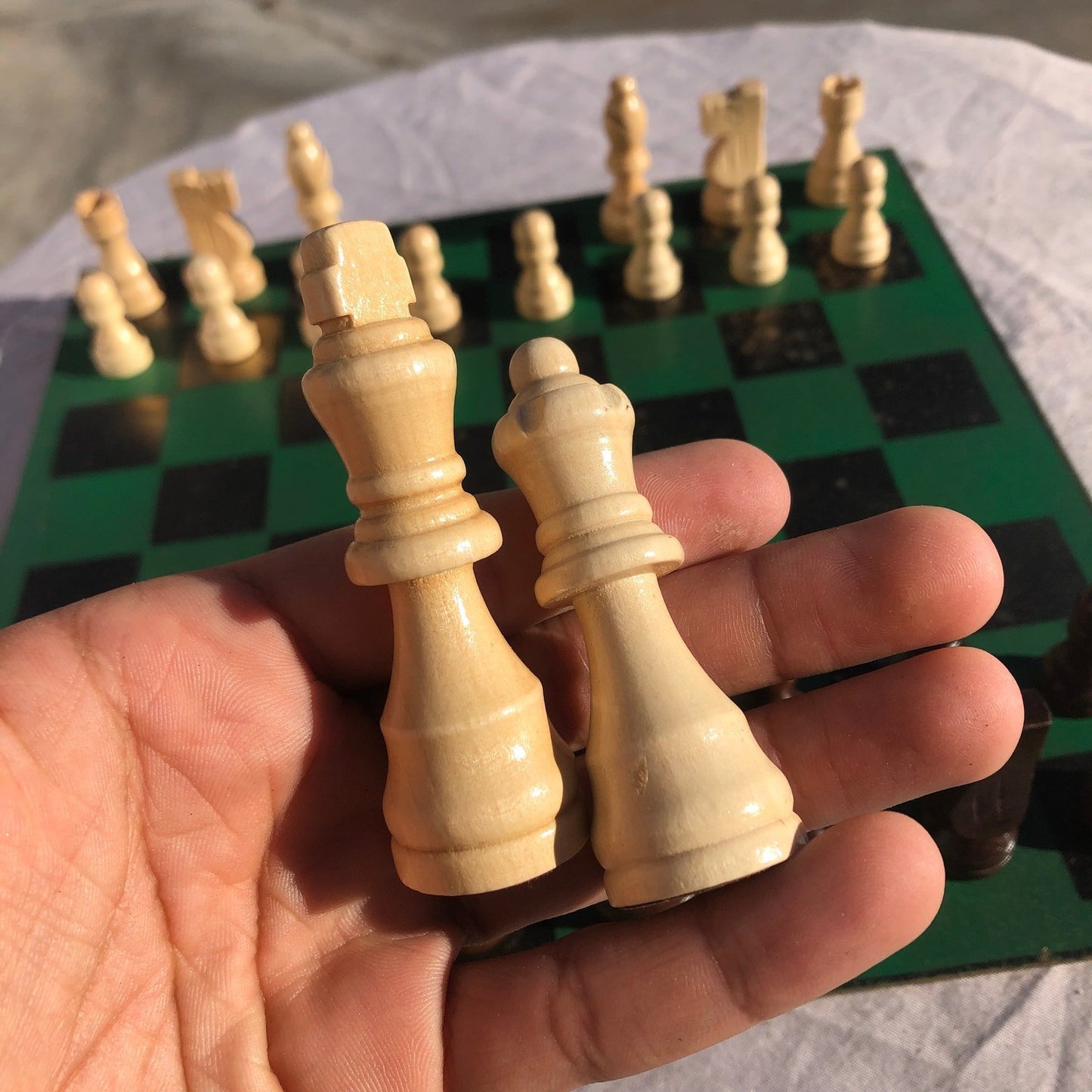Chess Set - Greenish Gold