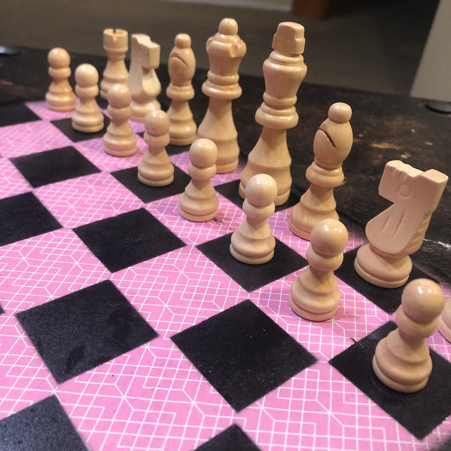 Scrapbook Chess Set - Pink Pattern