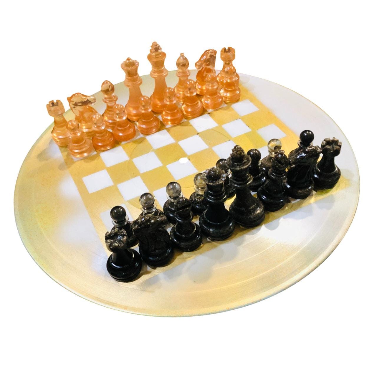 Vinyl Chess Set - Champagne Gold (Resin Pieces)