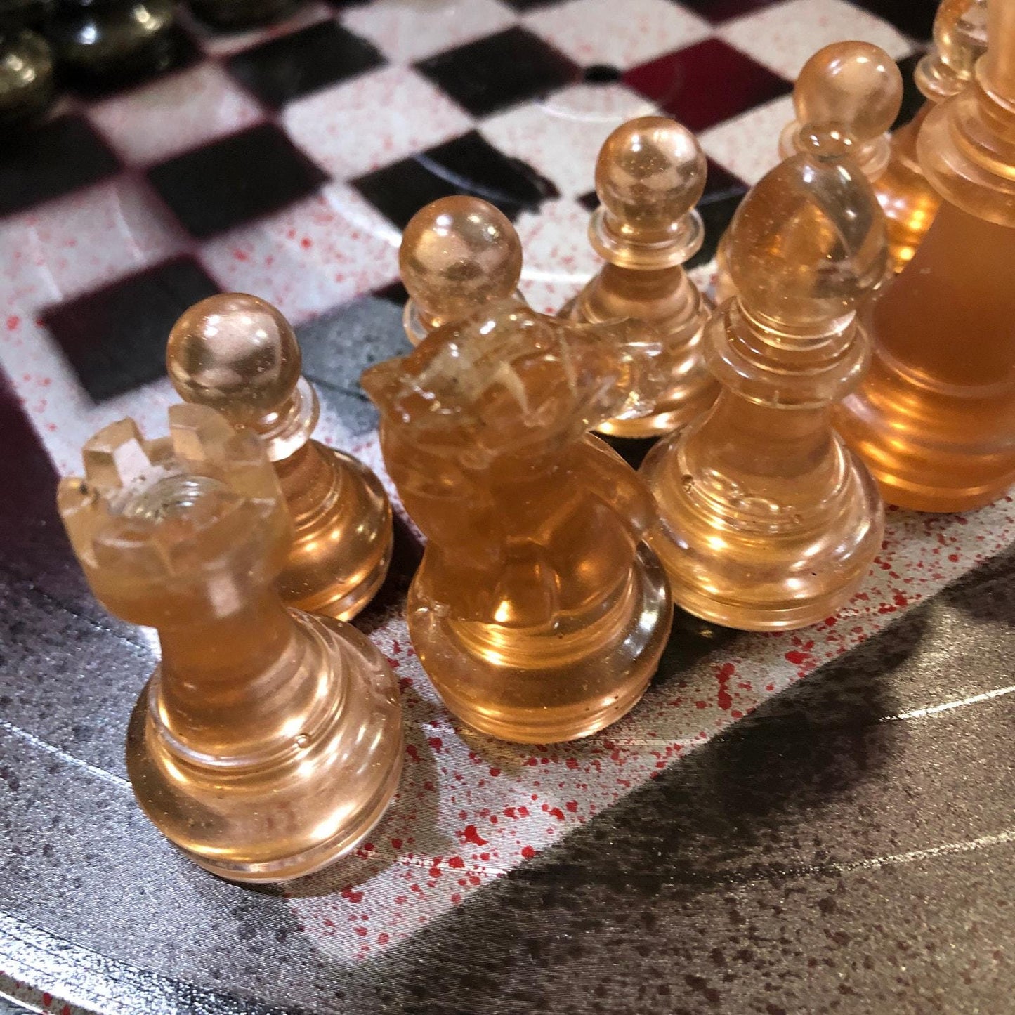 Vinyl Chess Set - Violet Rain (Resin Pieces)