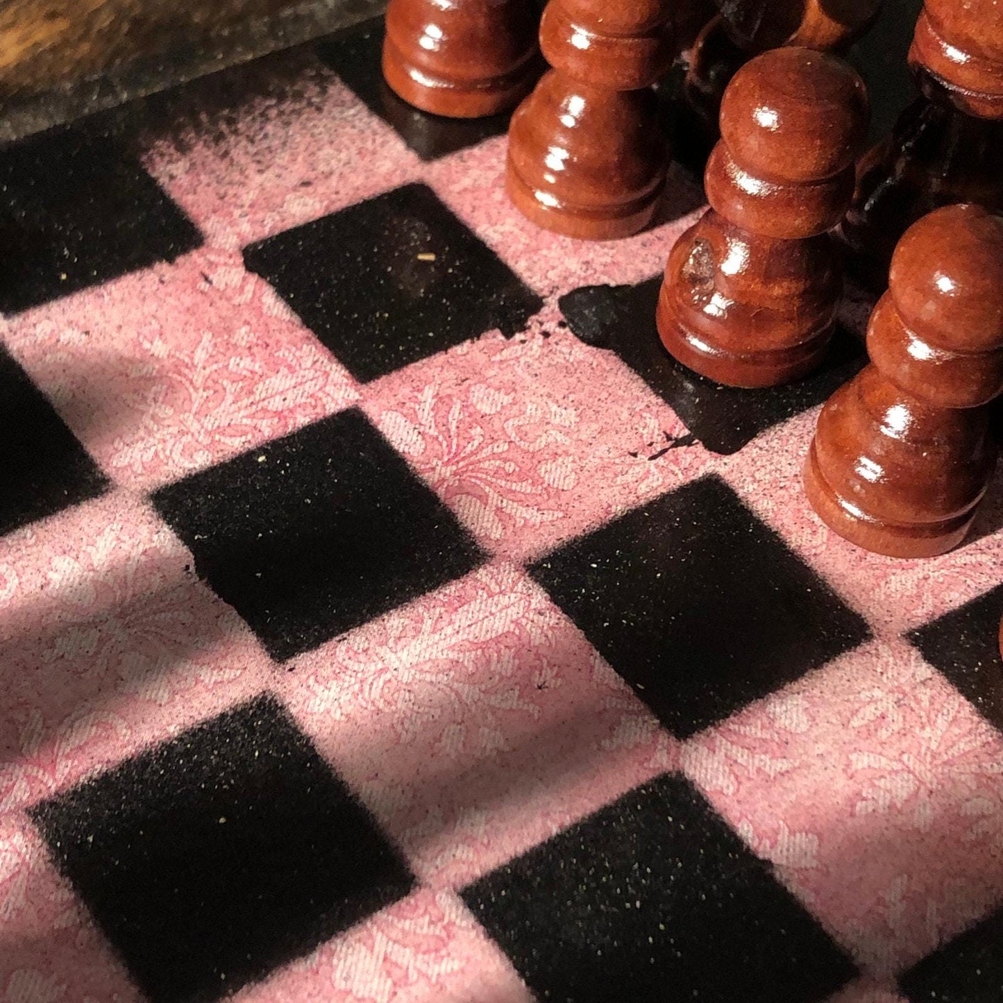 Scrapbook Chess Set - Vintage Pink