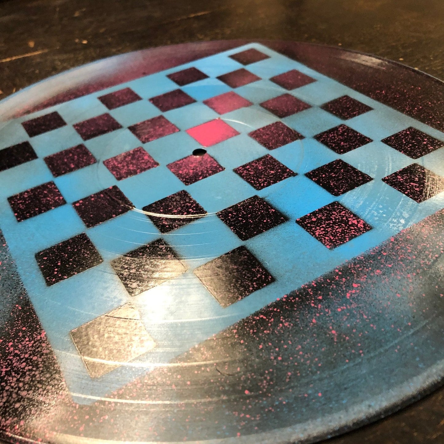 Vinyl Chess Set - Pink Blue Splash