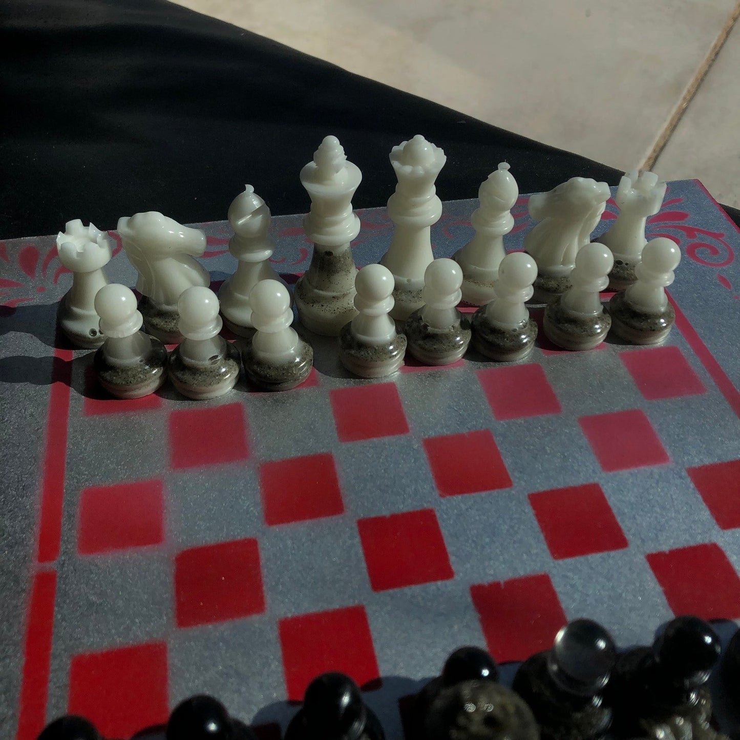 Chess Set - Red Silver