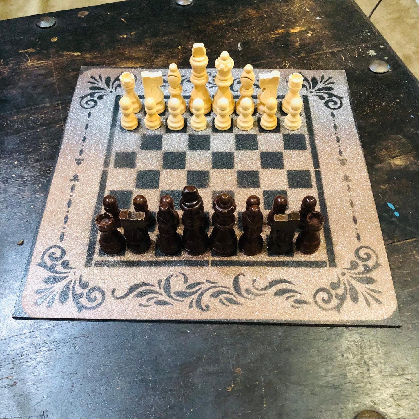 Chess Set - Chrome Gold Sparkles