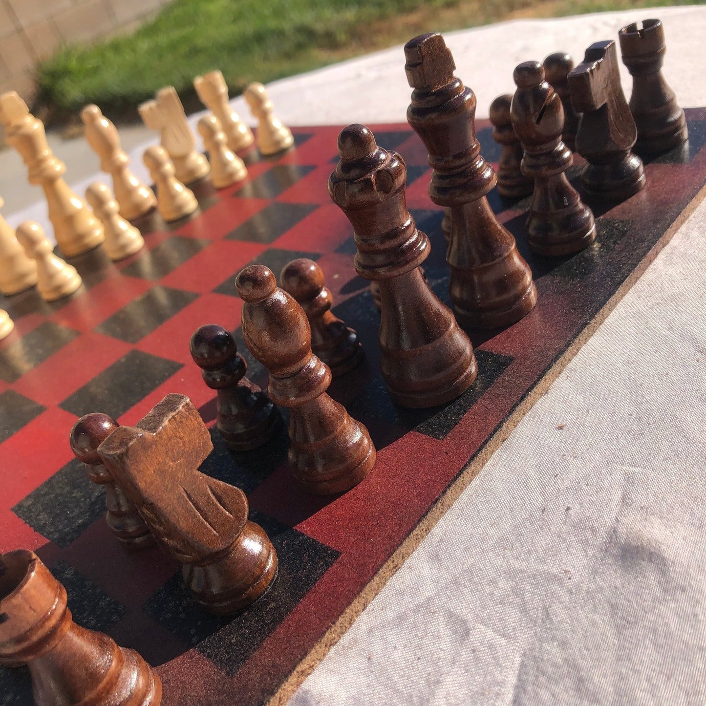 Chess Set - Red Gold Tint