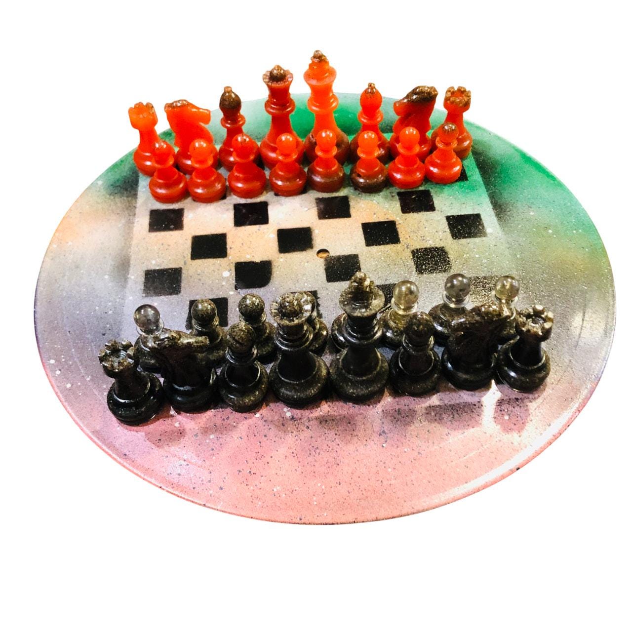 Vinyl Chess Set -Forest Gold (Resin Pieces)