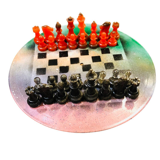 Vinyl Chess Set -Forest Gold (Resin Pieces)