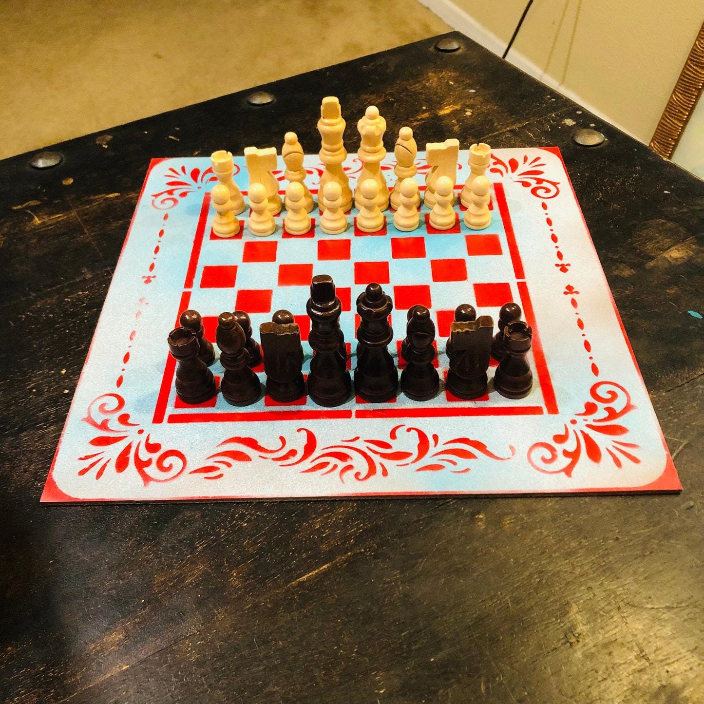 Chess Set - Blue Stained Snow