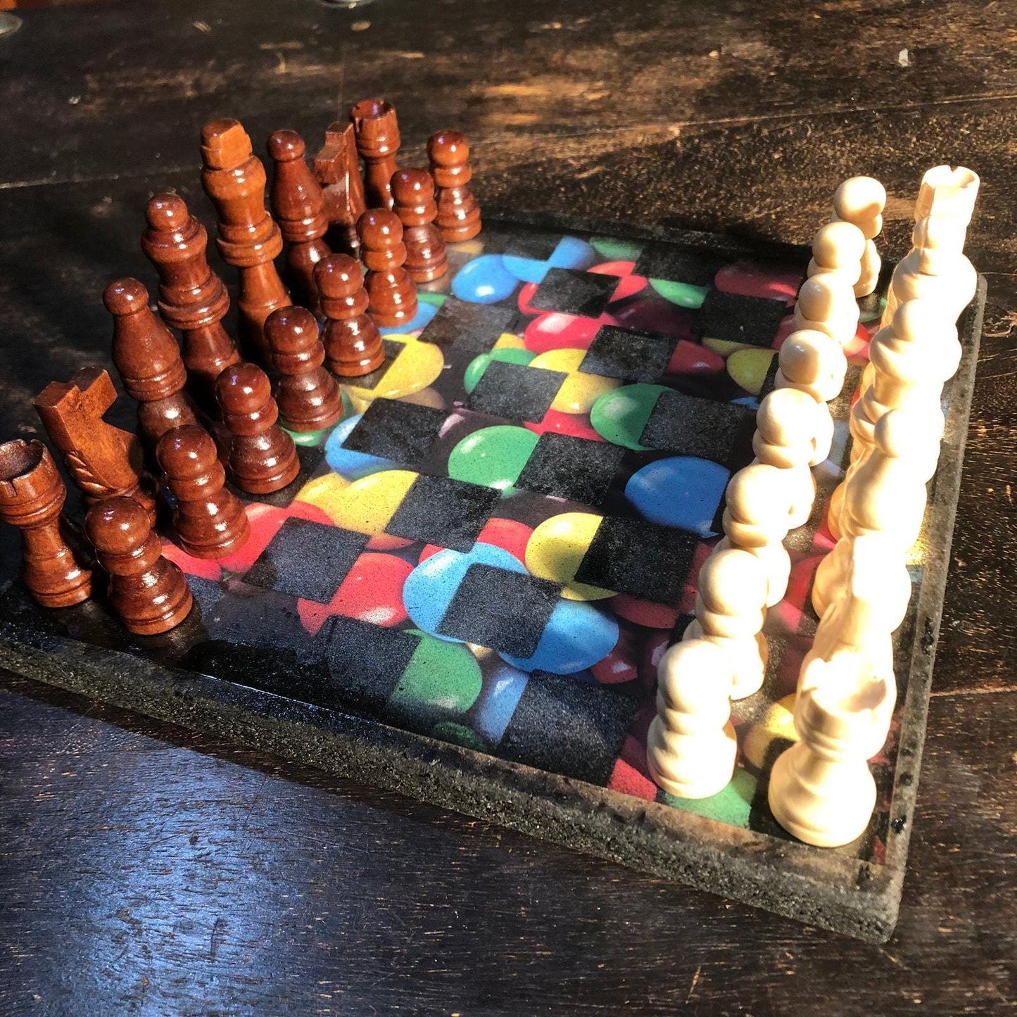 Scrapbook Chess Set - Candy Pieces