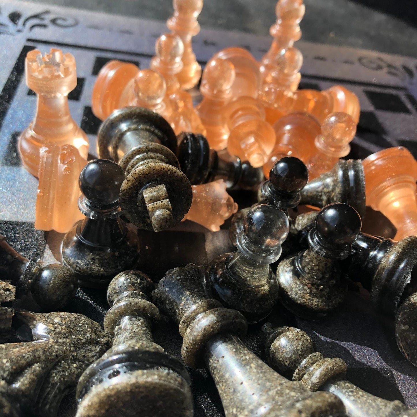 Chess Set - Amber & Black