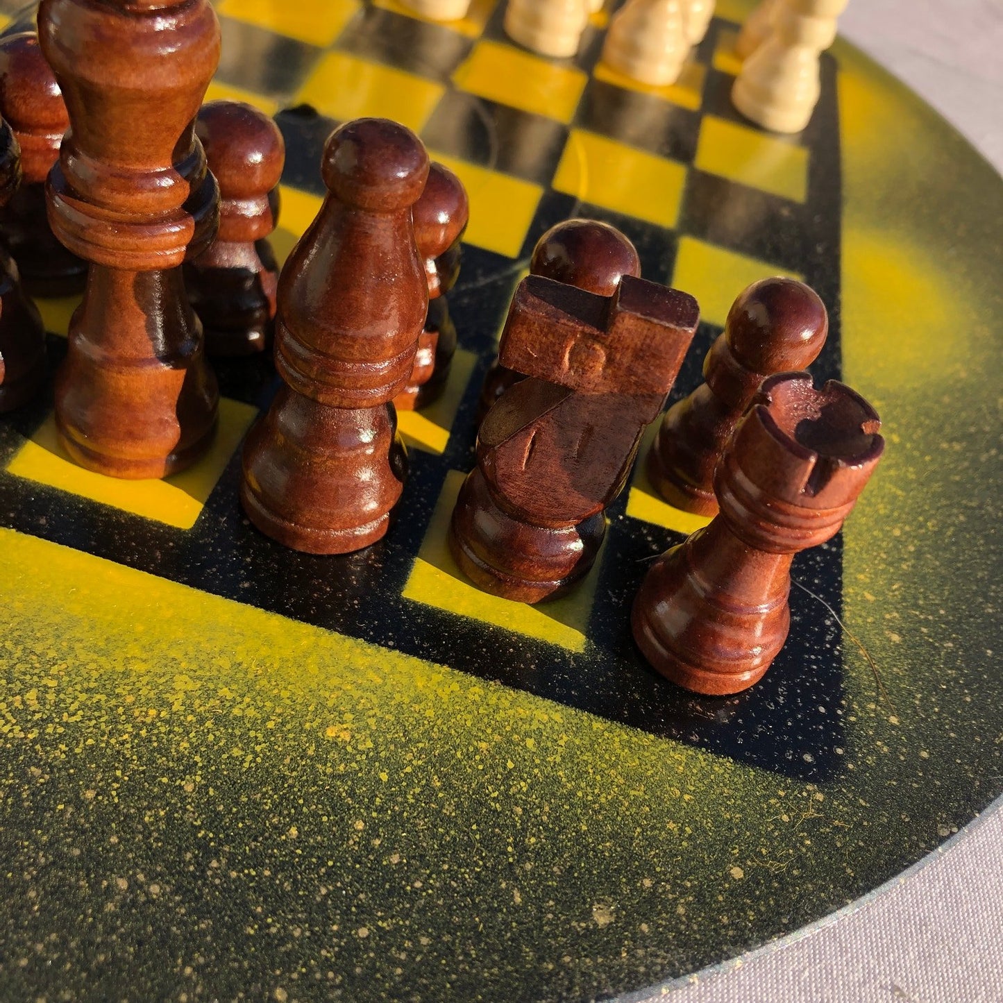 Vinyl Chess Set - Yellow Darkness