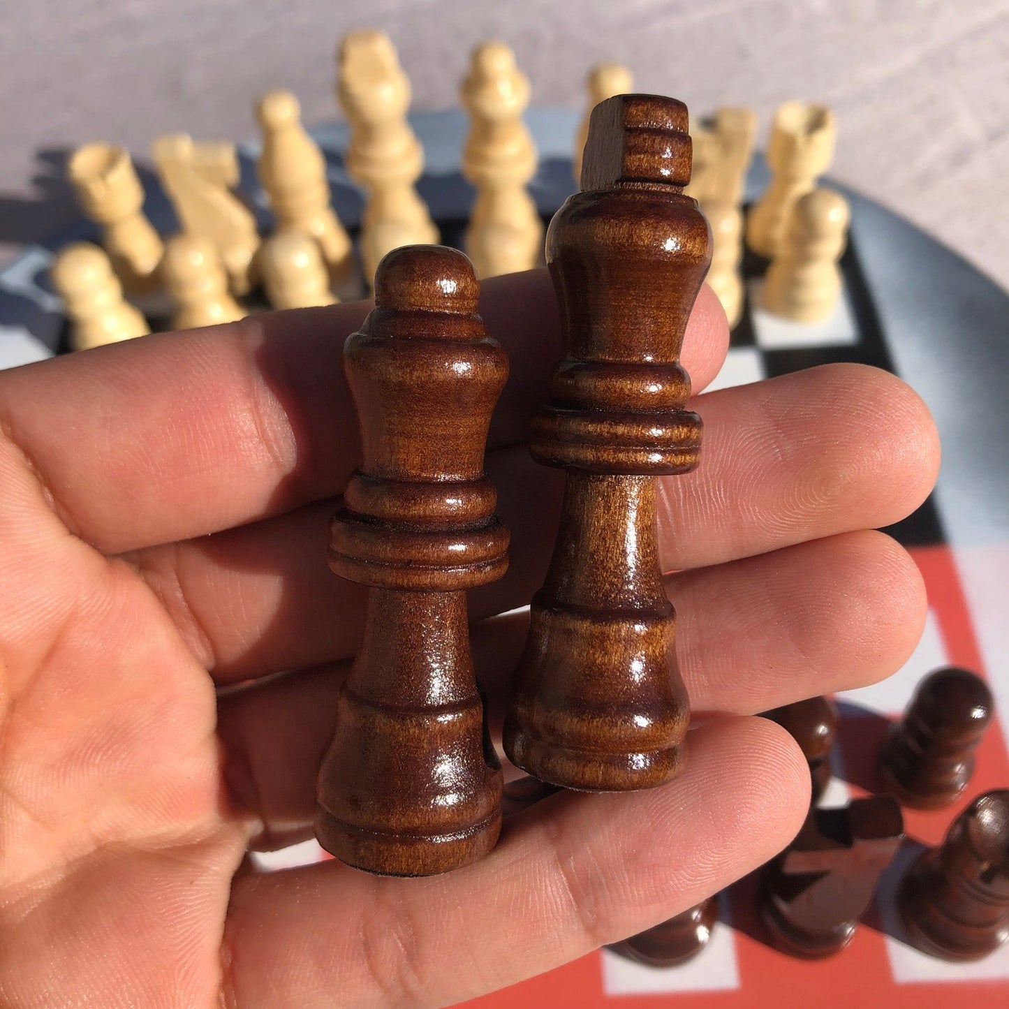 Vinyl Chess Set - Orange & Black Mist