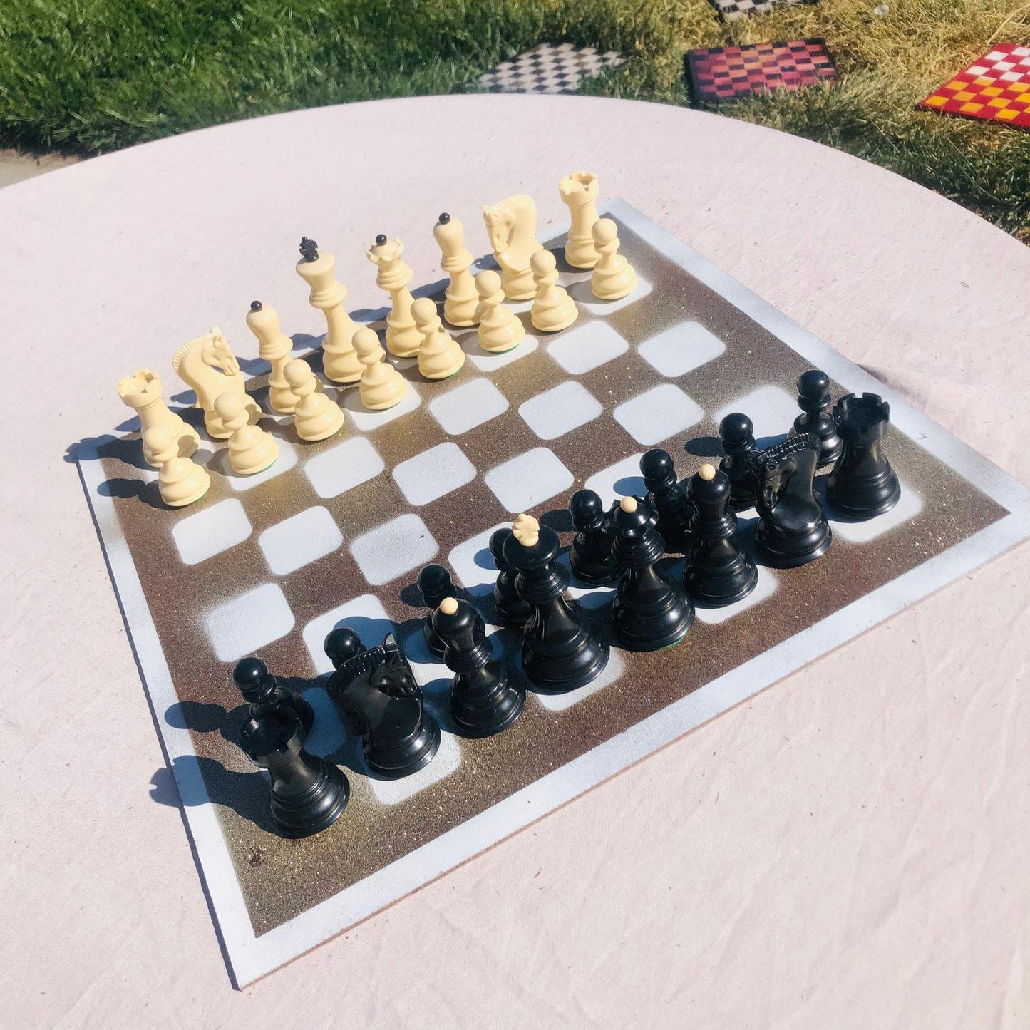 Large Chess Set - Golden White