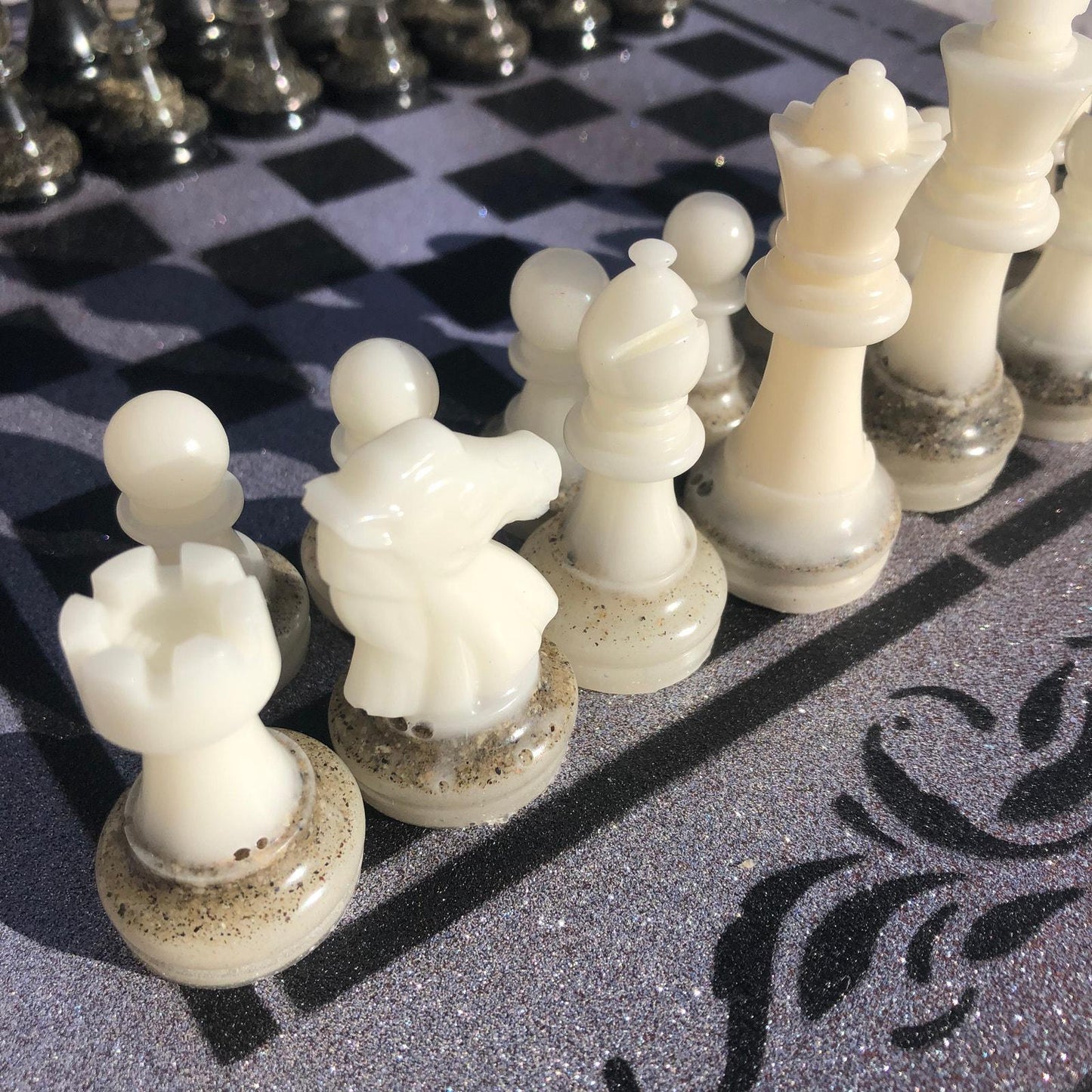 Chess Set - Sparkled Chrome