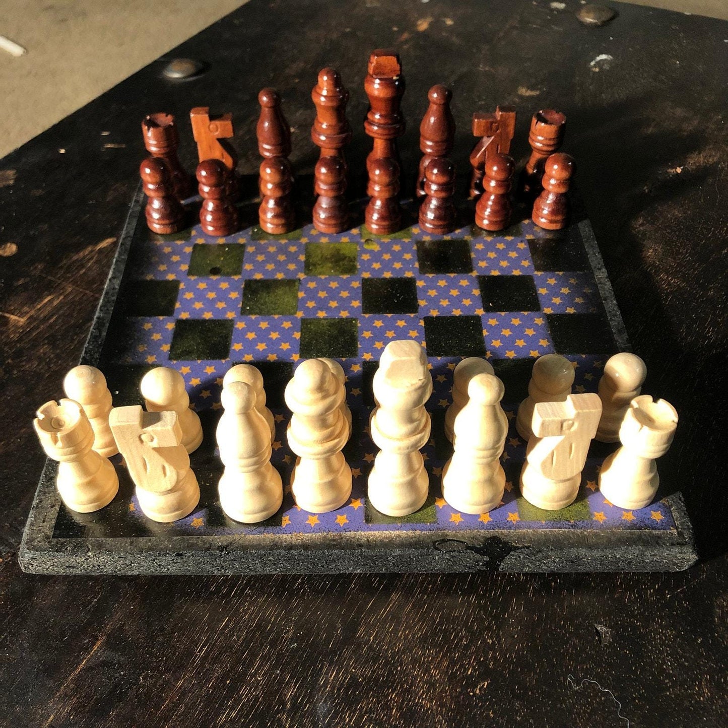 Scrapbook Chess Set - Blue Stars