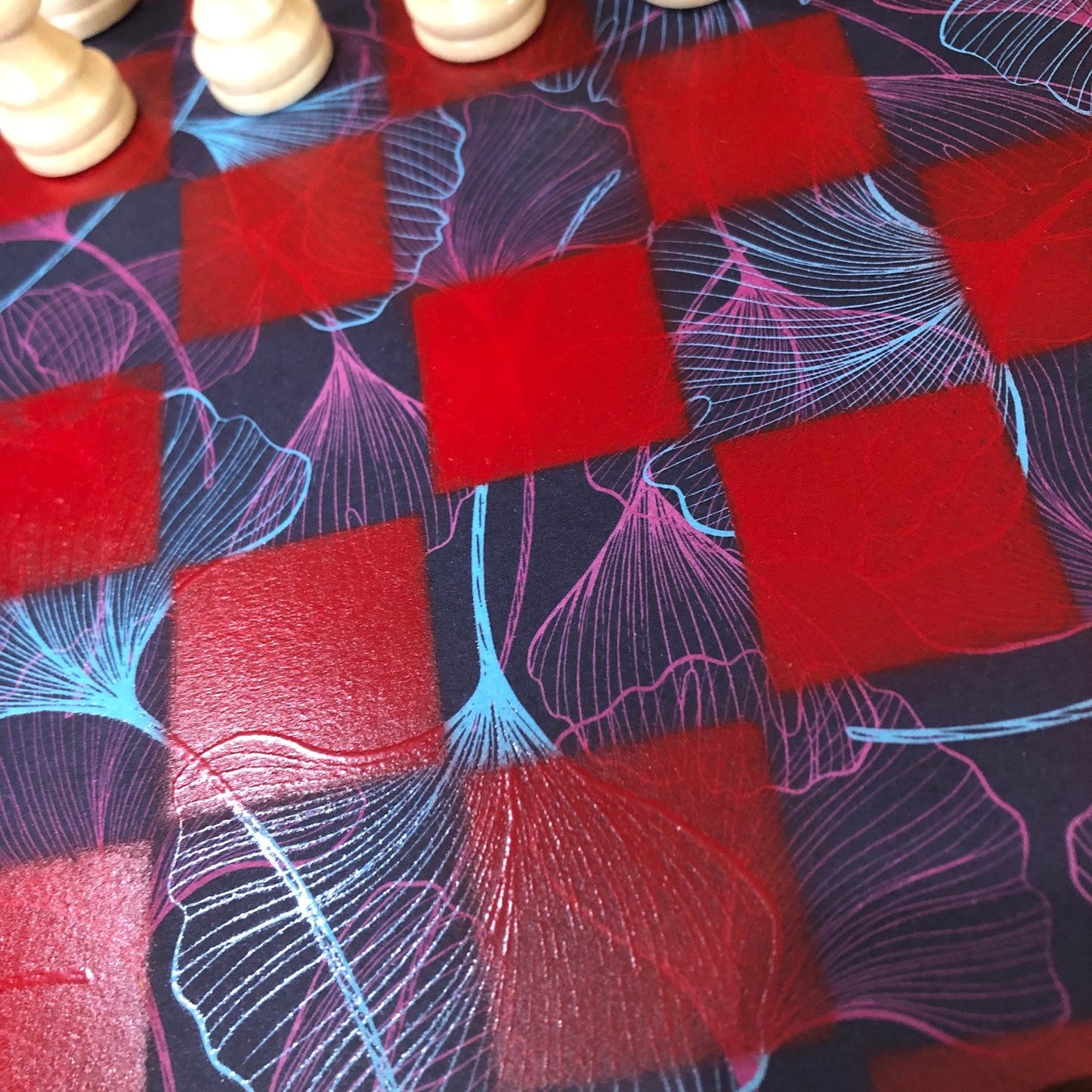 Scrapbook Chess Set - Candy Red Void