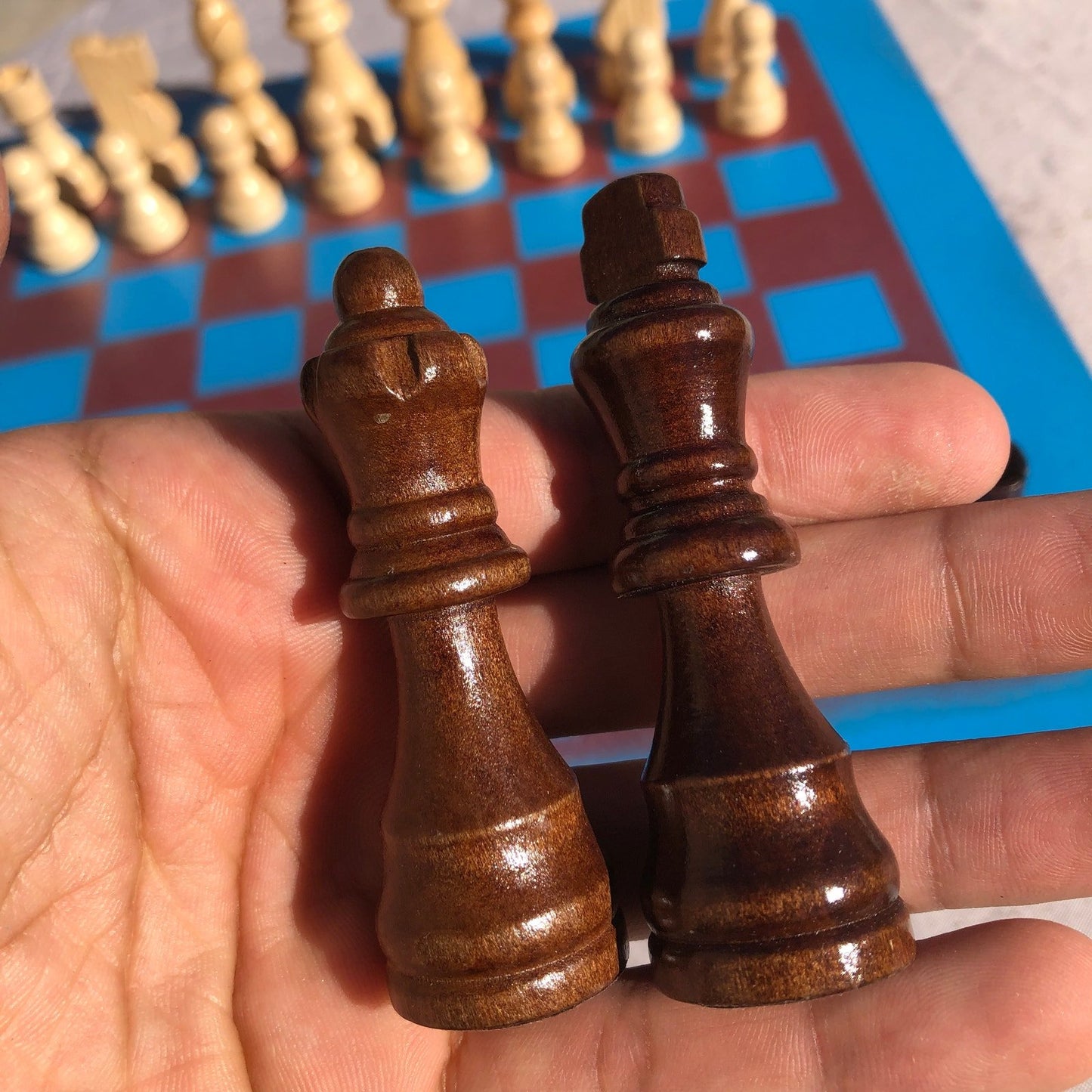 Chess Set - Blue Bronze