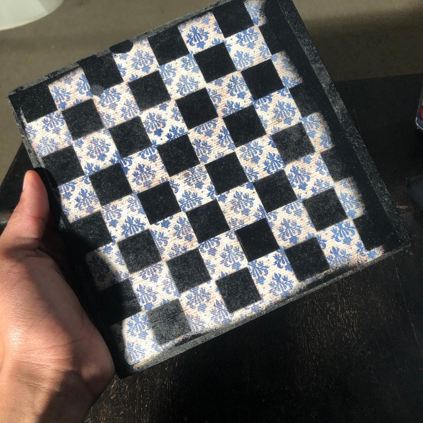 Scrapbook Chess Set - Vintage Blue