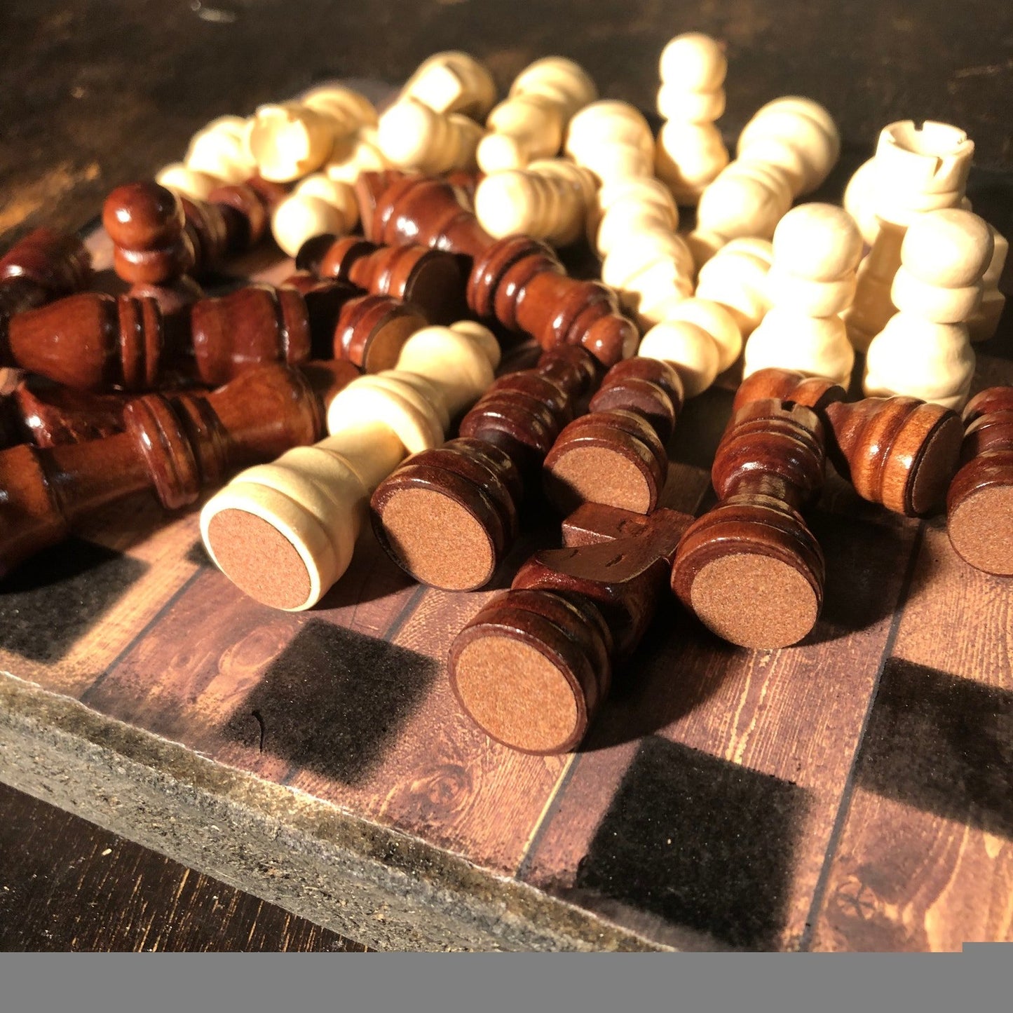 Scrapbook Chess Set - Simplistic Wood