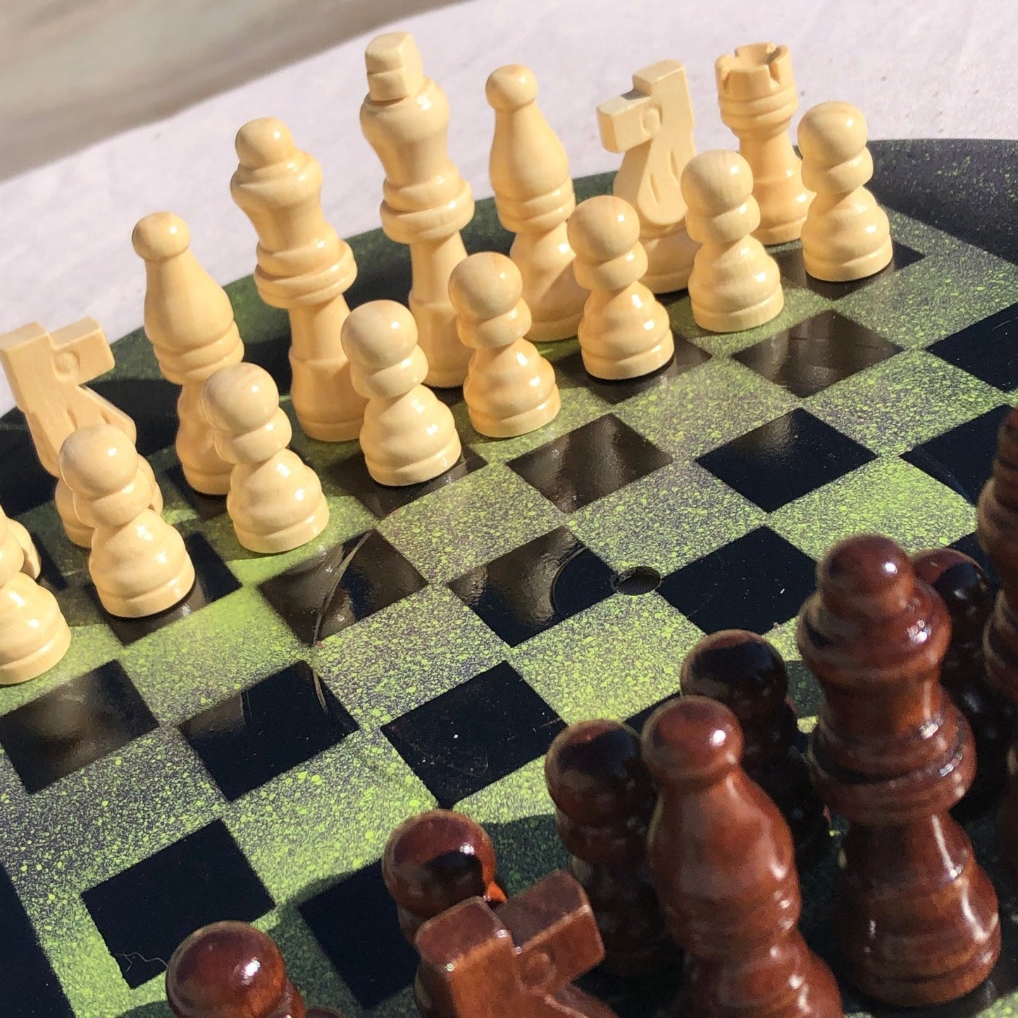 Vinyl Chess Set - Speckled Green