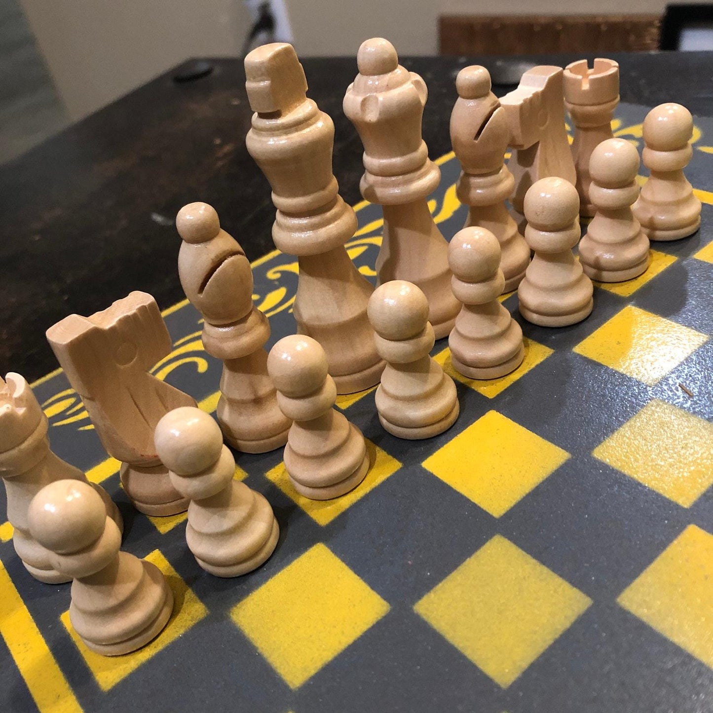 Chess Set - Gray & Yellow