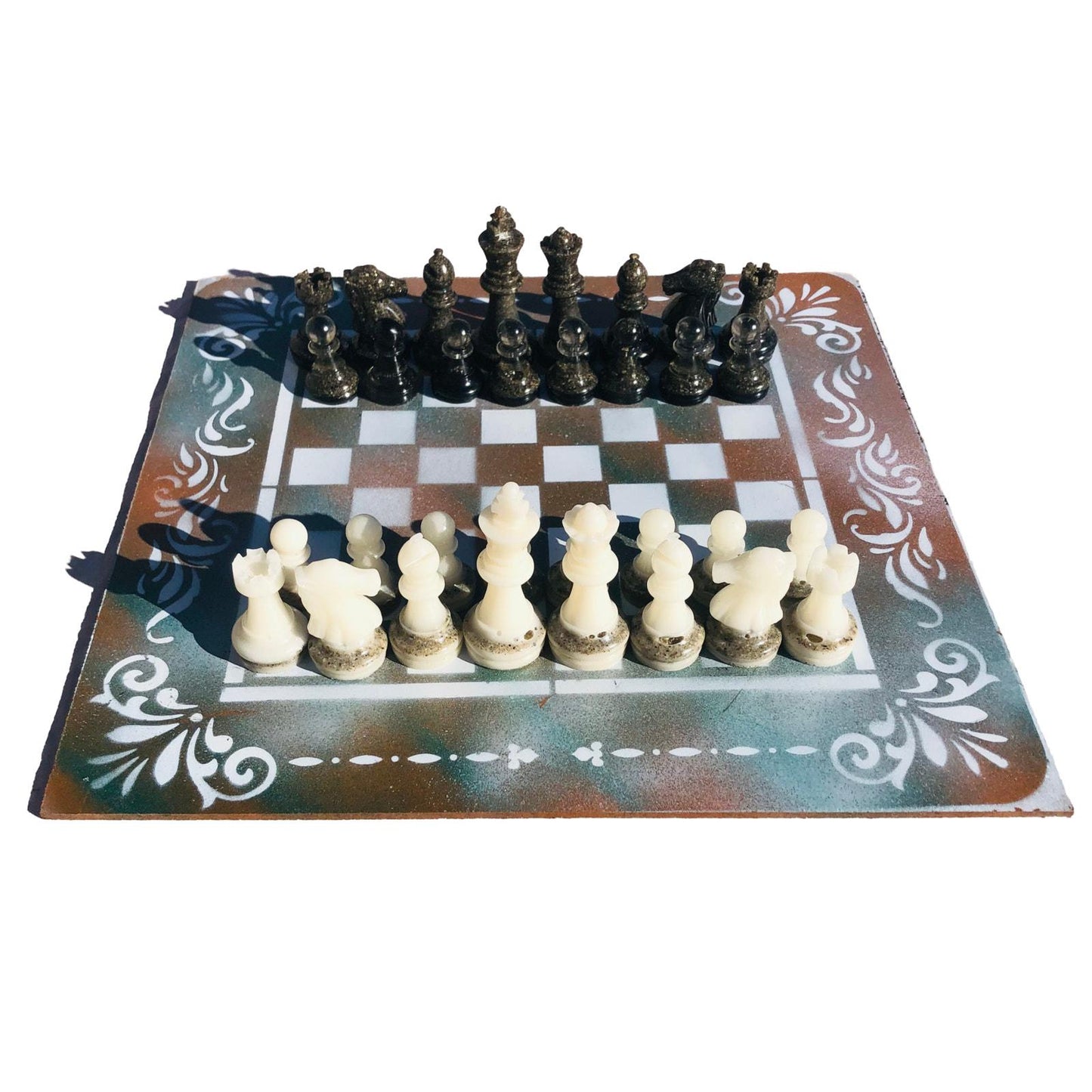 Chess Set - Greenish Orange