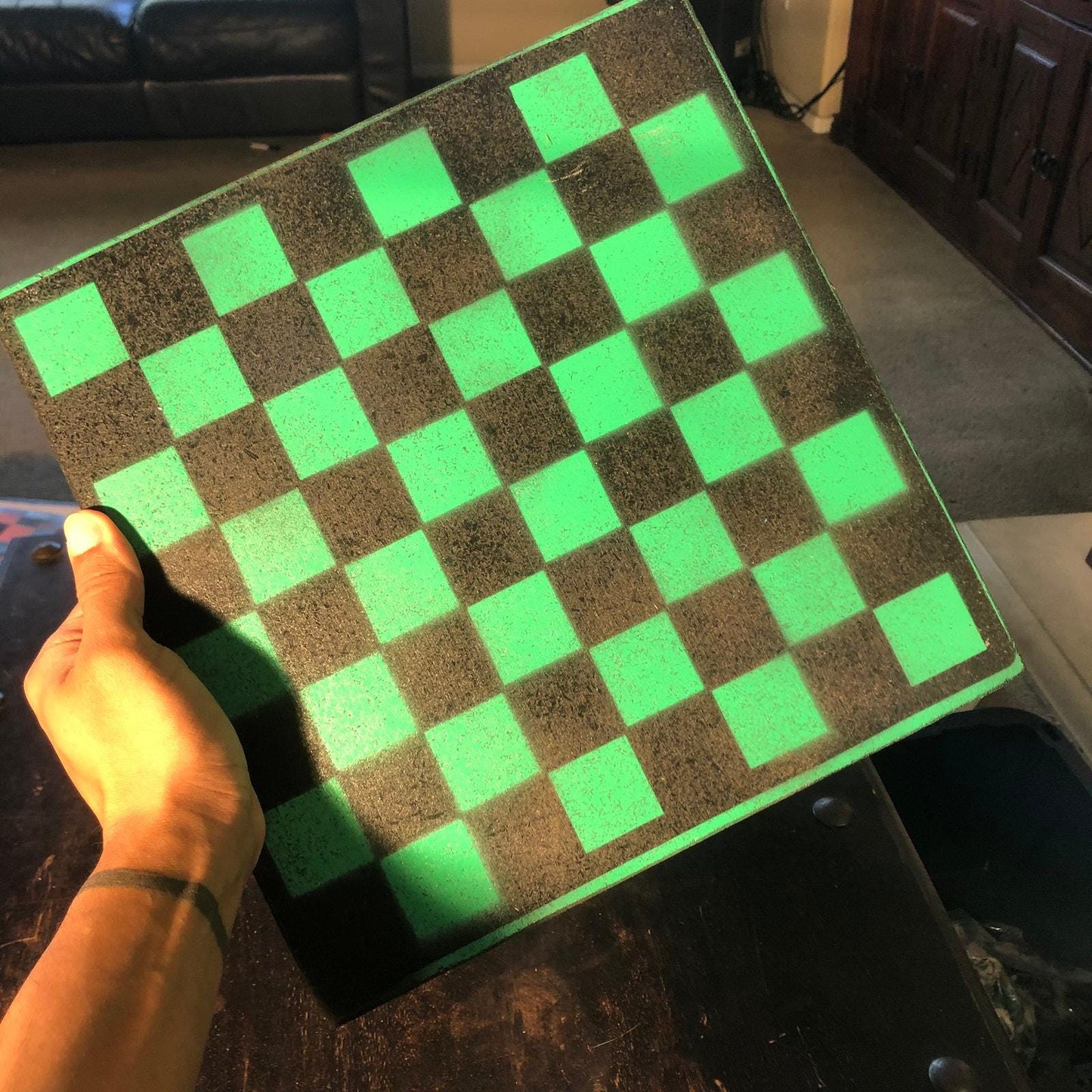 Chess Set - Green & Black (Resin Pieces)