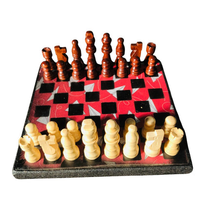 Scrapbook Chess Set - Red Paper Plane