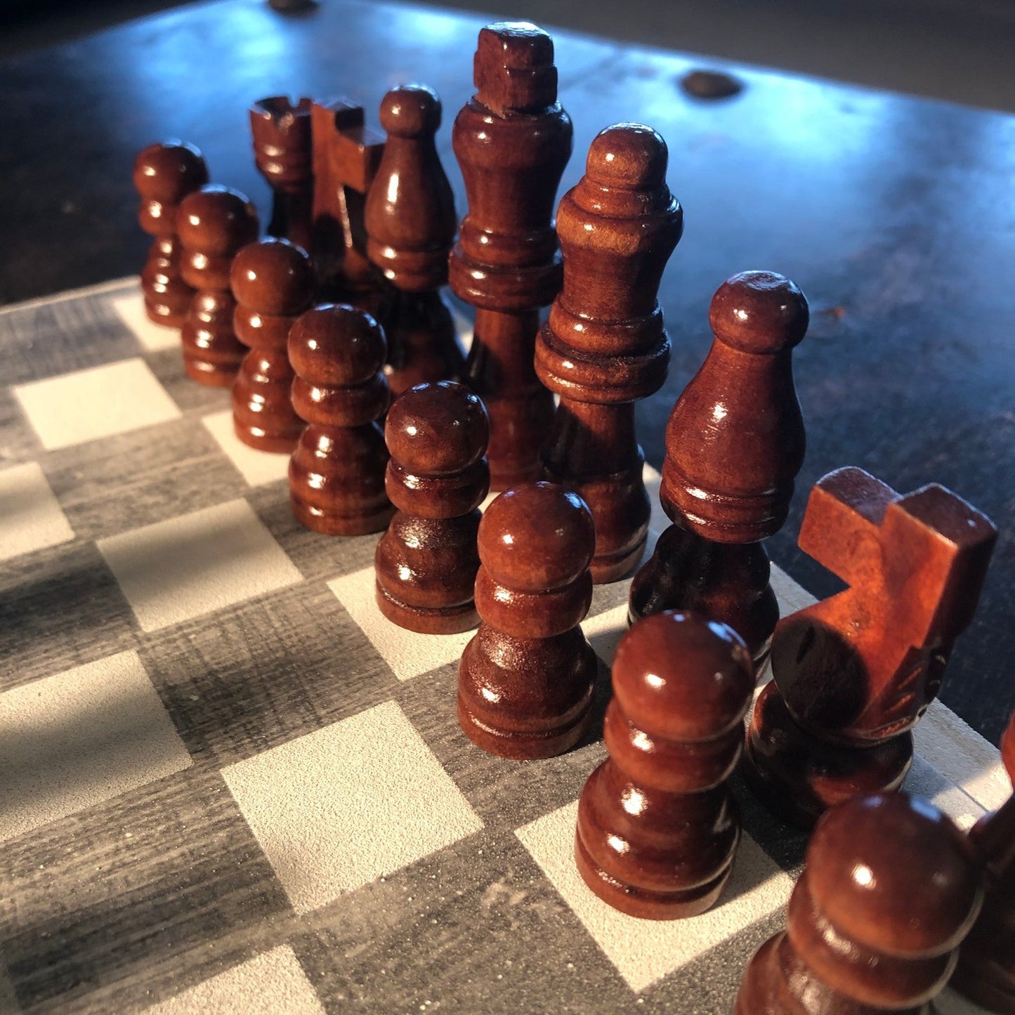 Scrapbook Chess Set - White Wood