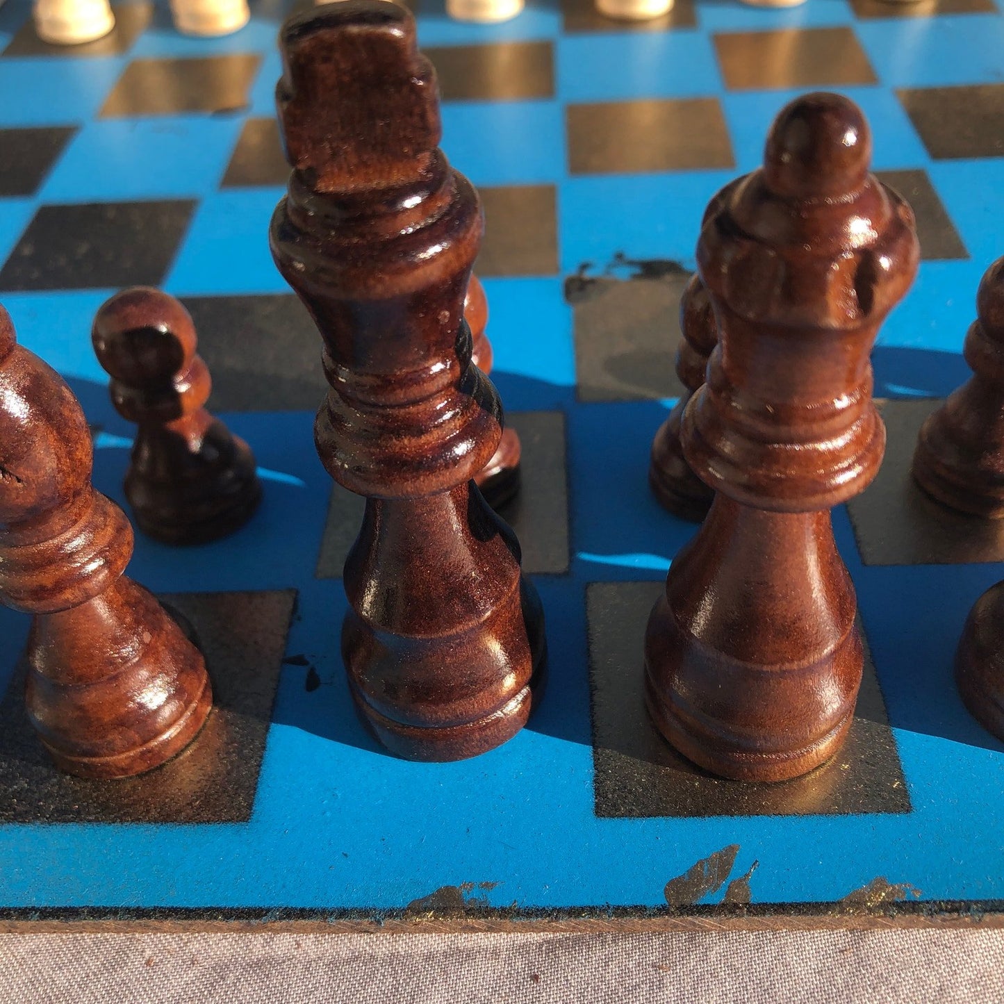 Chess Set - Deep Blue Gold