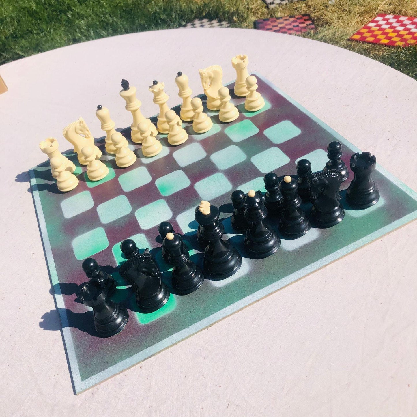 Large Chess Set - Berry Green