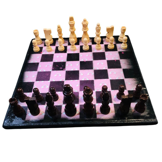 Scrapbook Chess Set - Pink Rainbow