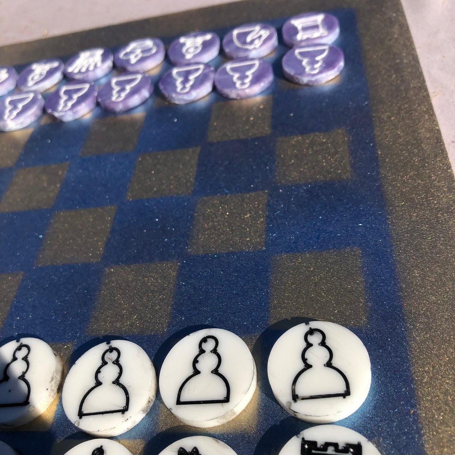 Chess Set - Navy Blue Gold