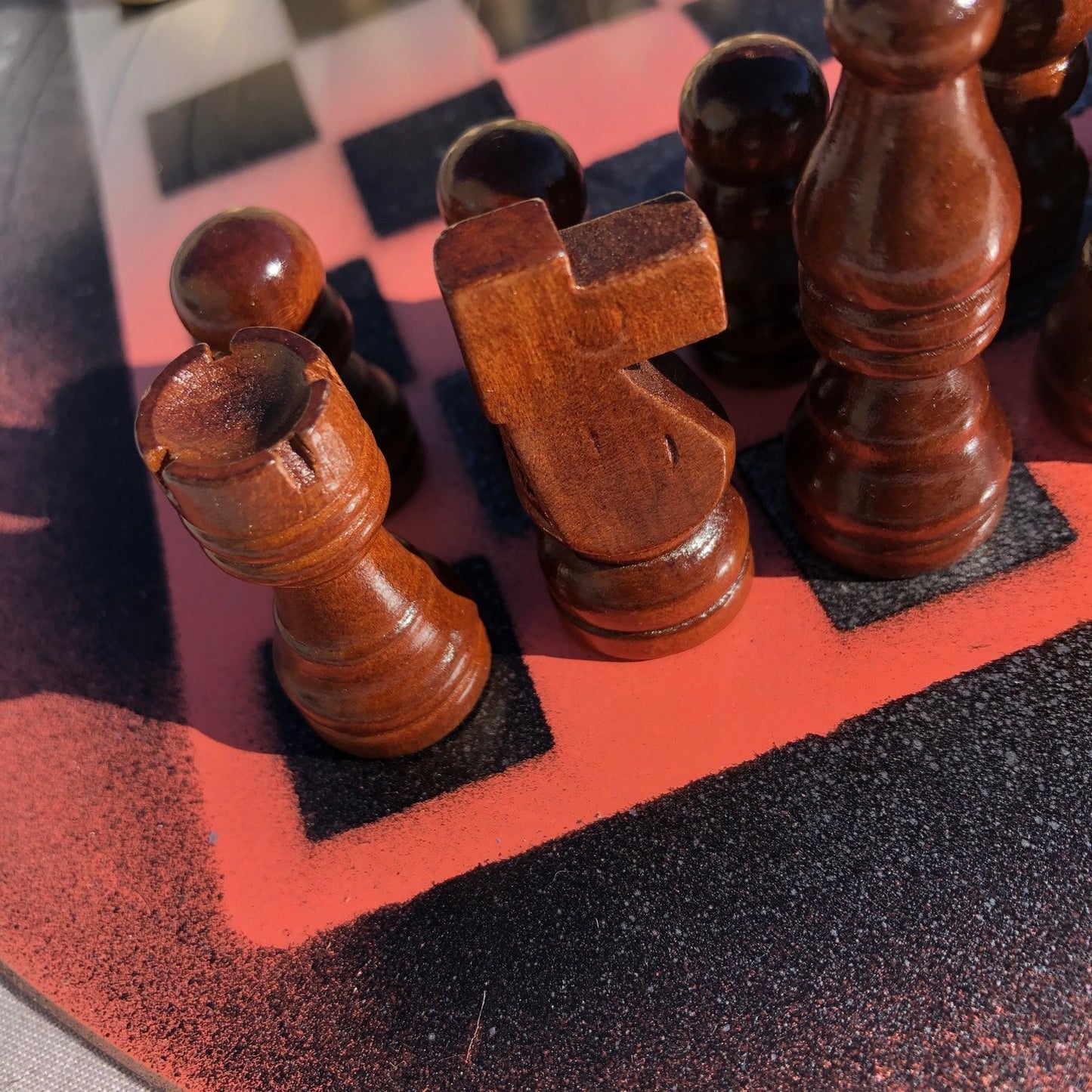 Vinyl Chess Set - Peach Chrome