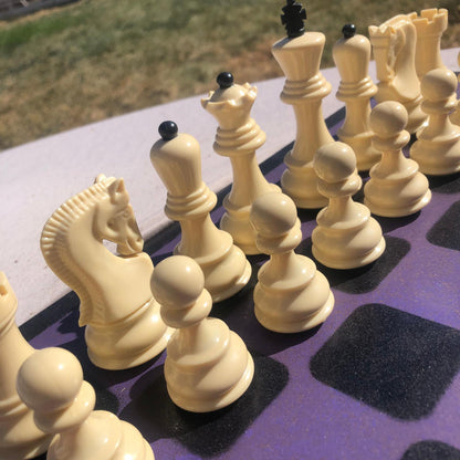 Large Chess Set - Purple & Black