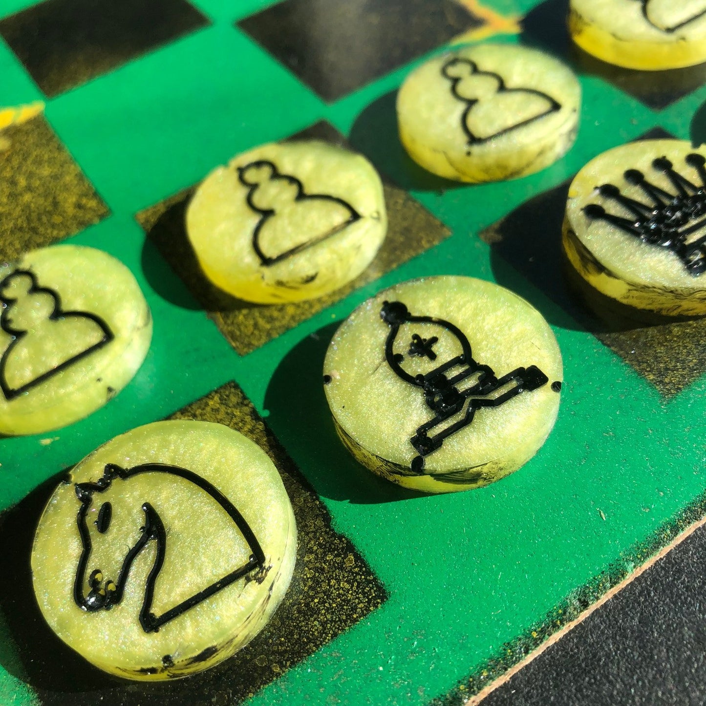 Chess Set - Green Mustard