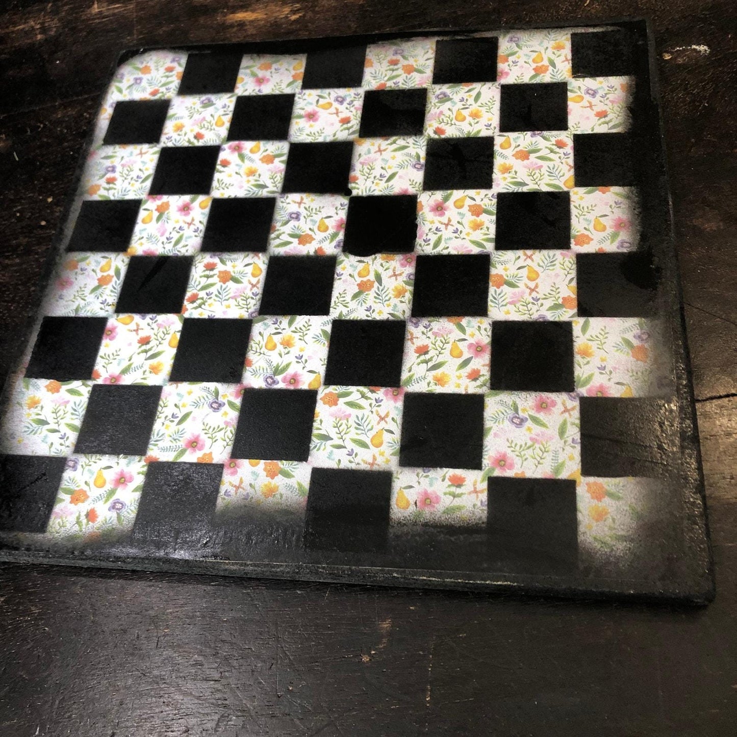 Scrapbook Chess Set - Vintage Flowers