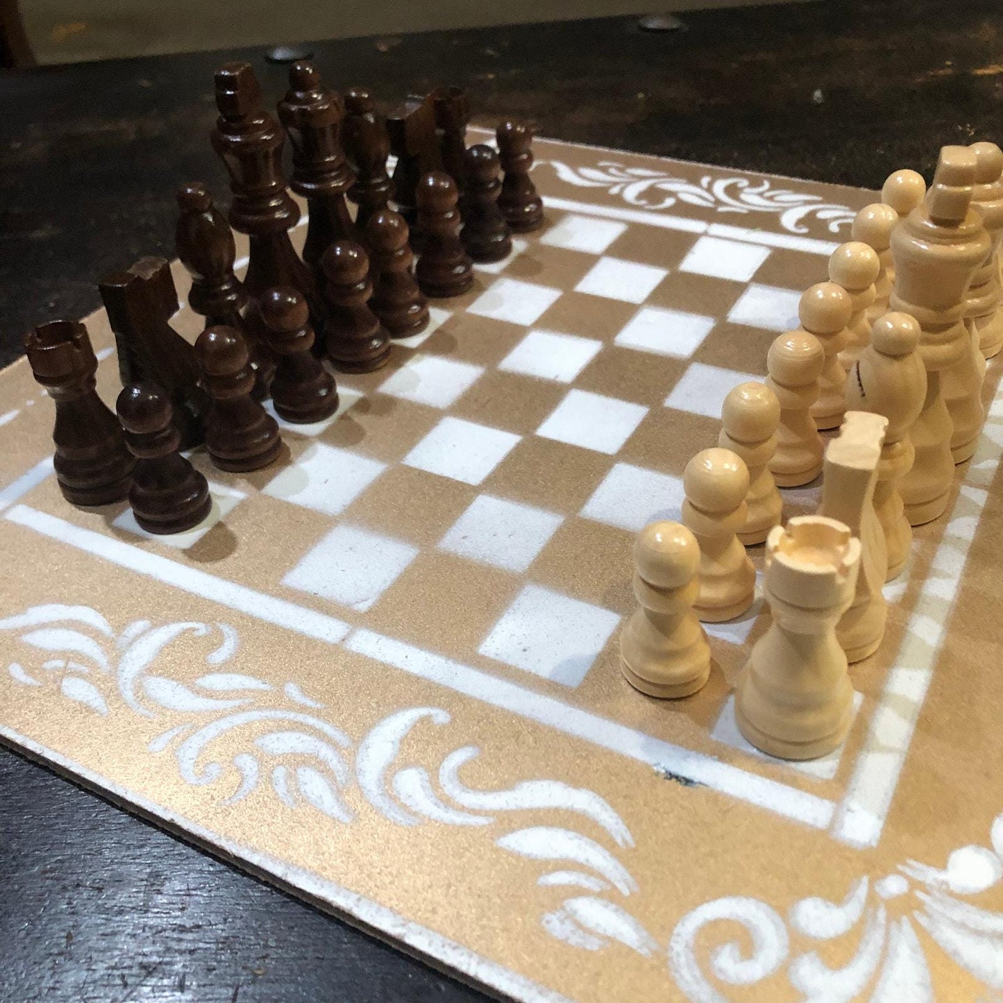 Chess Set - Gold & White Cream