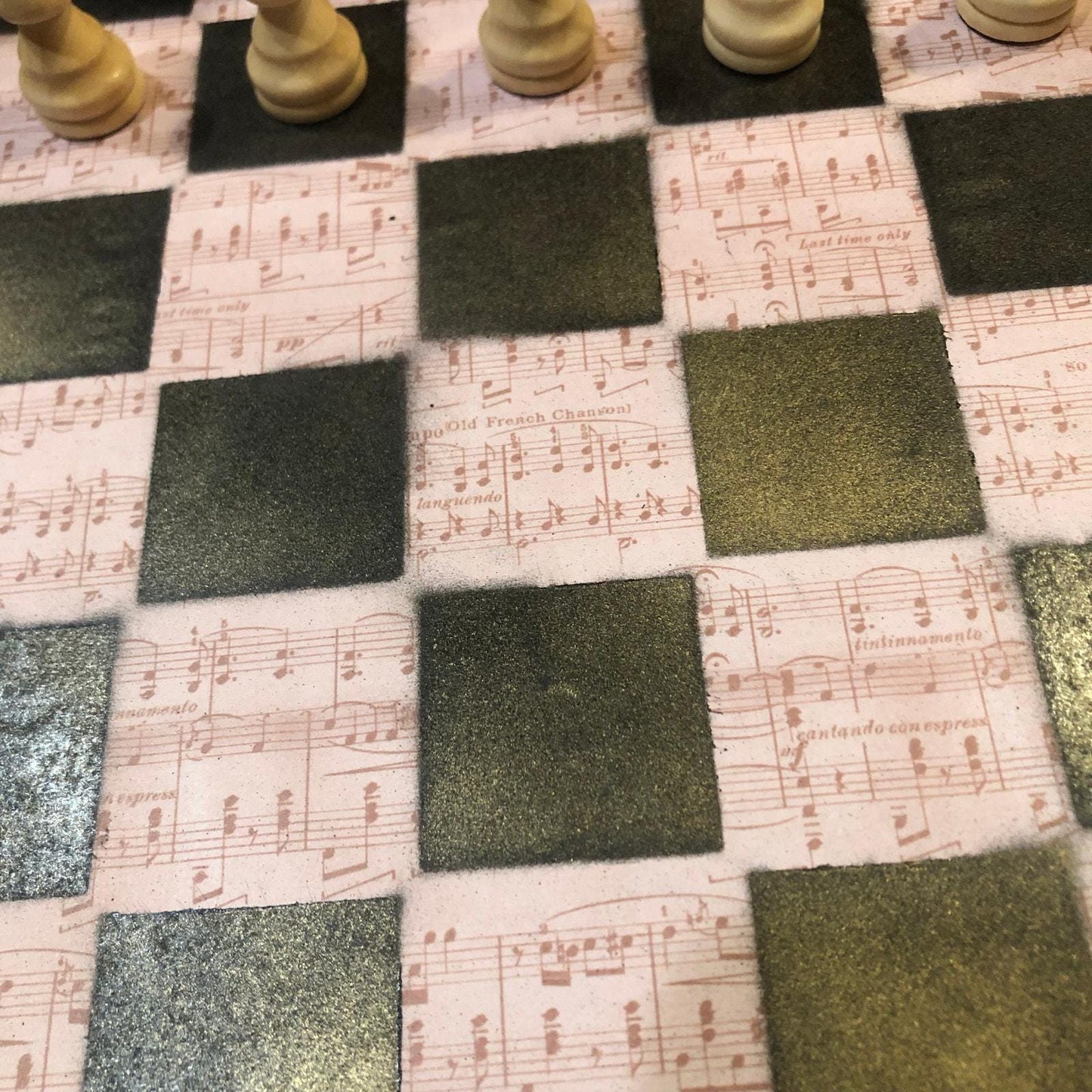 Scrapbook Chess Set - Pink Music Pattern