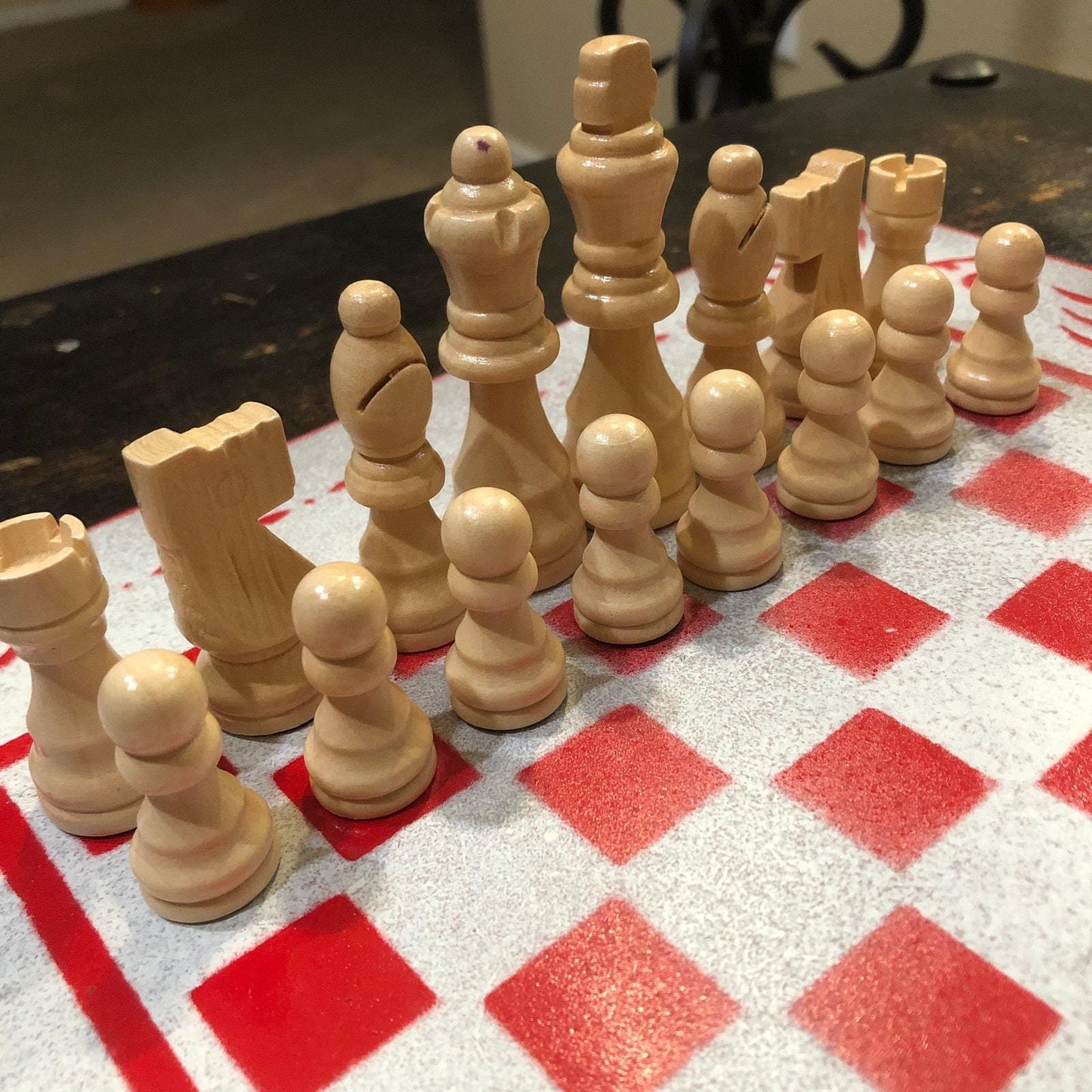 Chess Set - White & Red