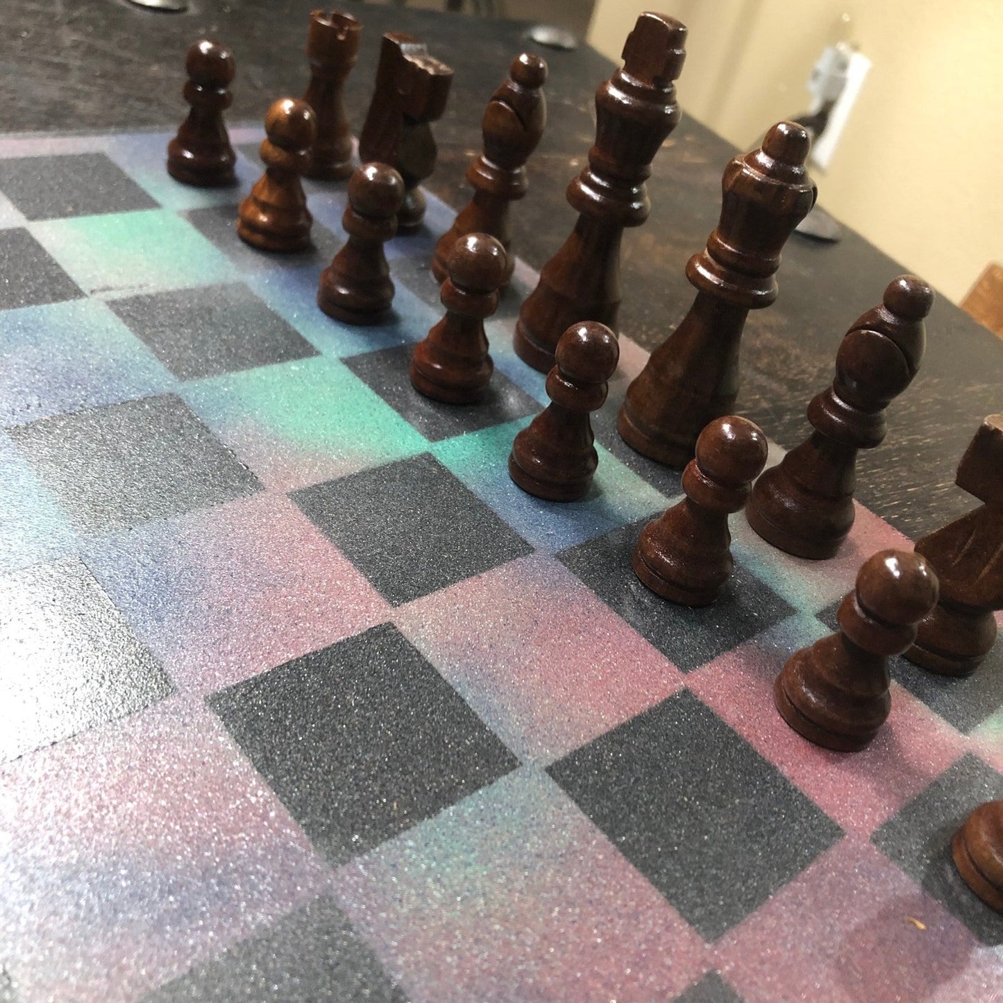 Painted Chess Set - Metallic Color Mix