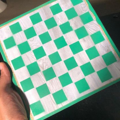 Scrapbook Chess Set - Green Mint