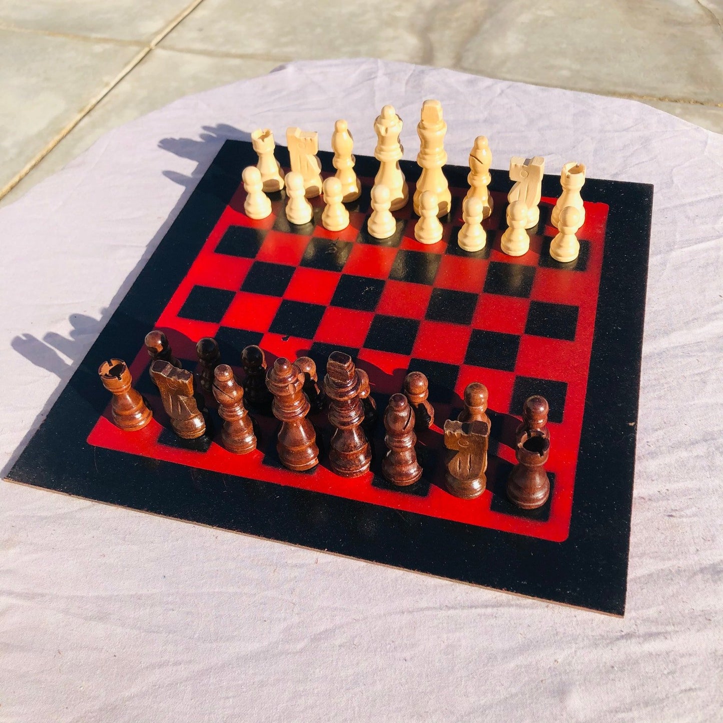 Chess Set - Red & Black