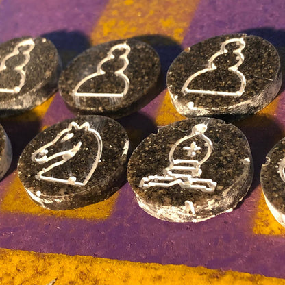 Chess Set - Yellow & Purple (Resin Pieces)