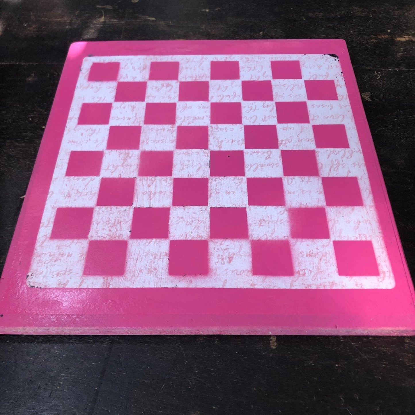 Scrapbook Chess Set - Pink Cursive