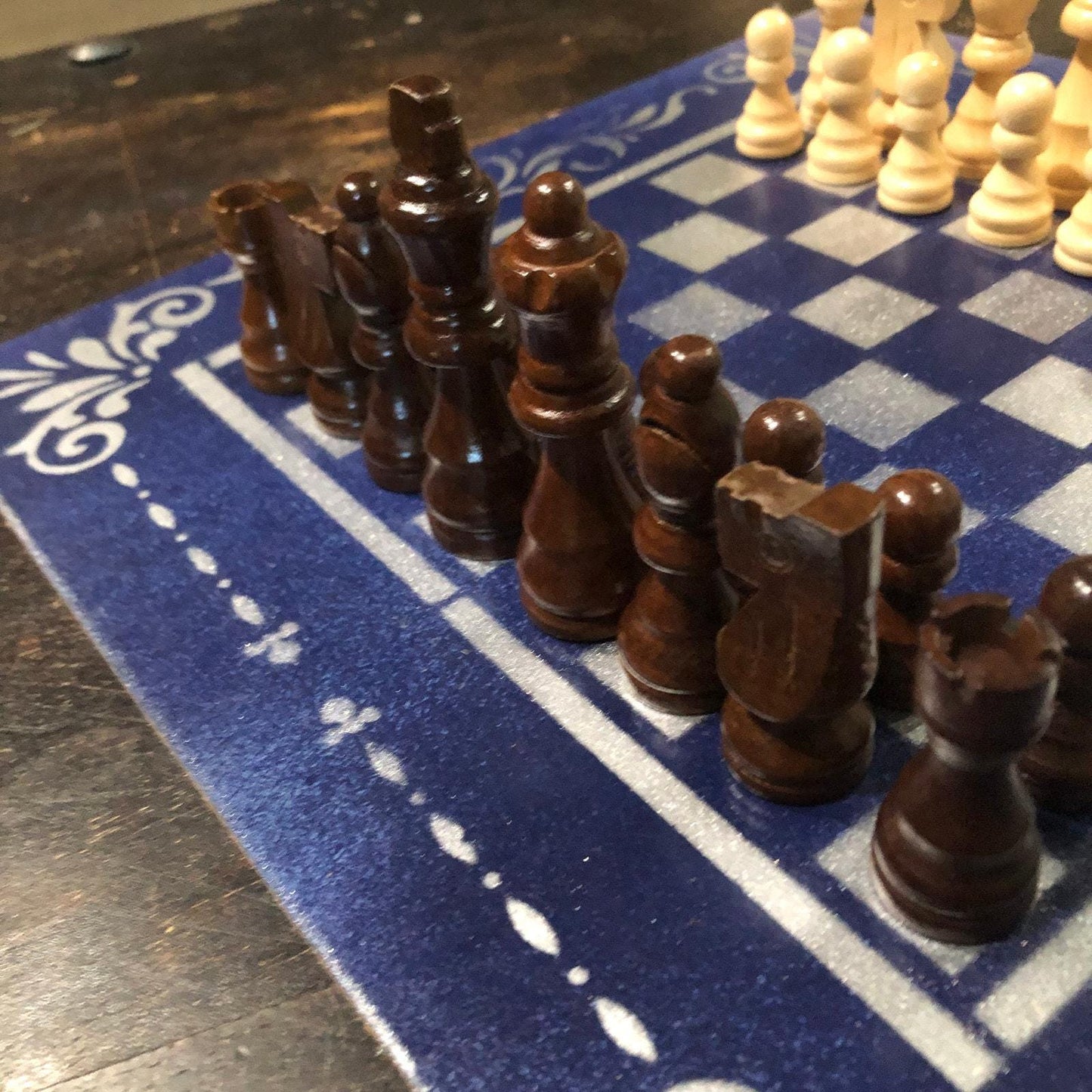 Chess Set - Cowboys Blue & Silver