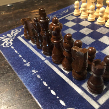 Chess Set - Cowboys Blue & Silver