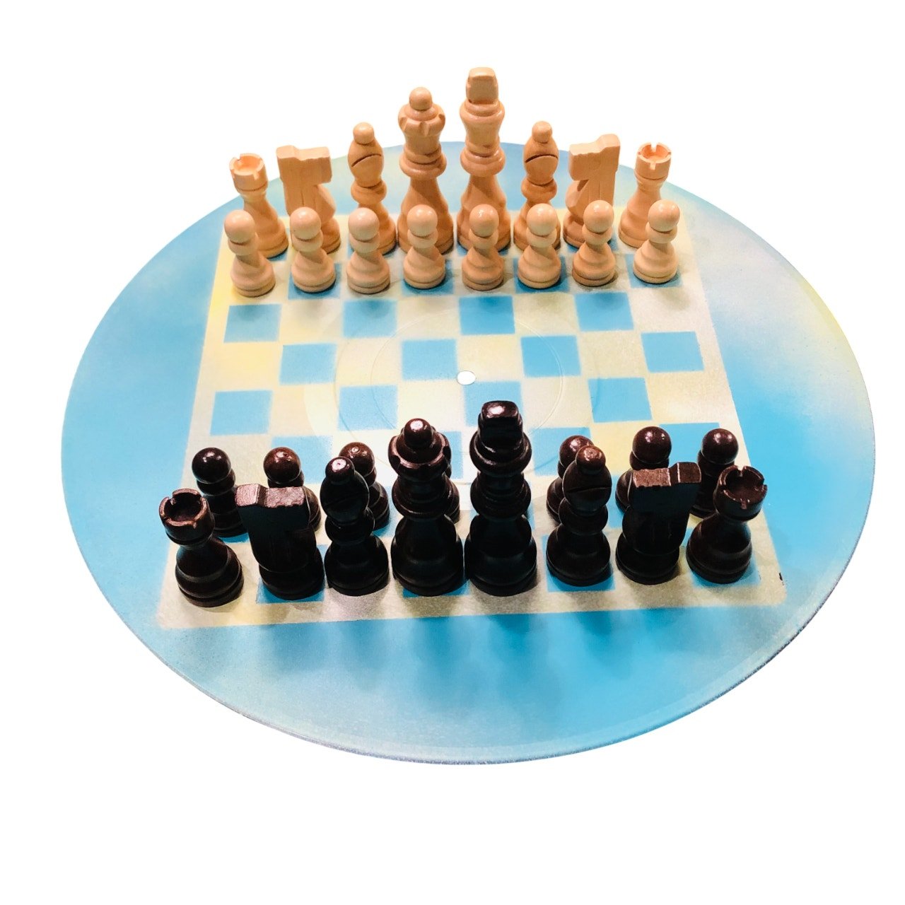 Vinyl Chess Set - Cream Blue