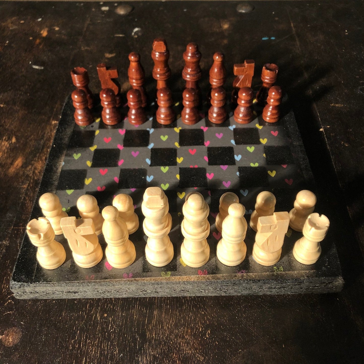 Scrapbook Chess Set - Black Heart