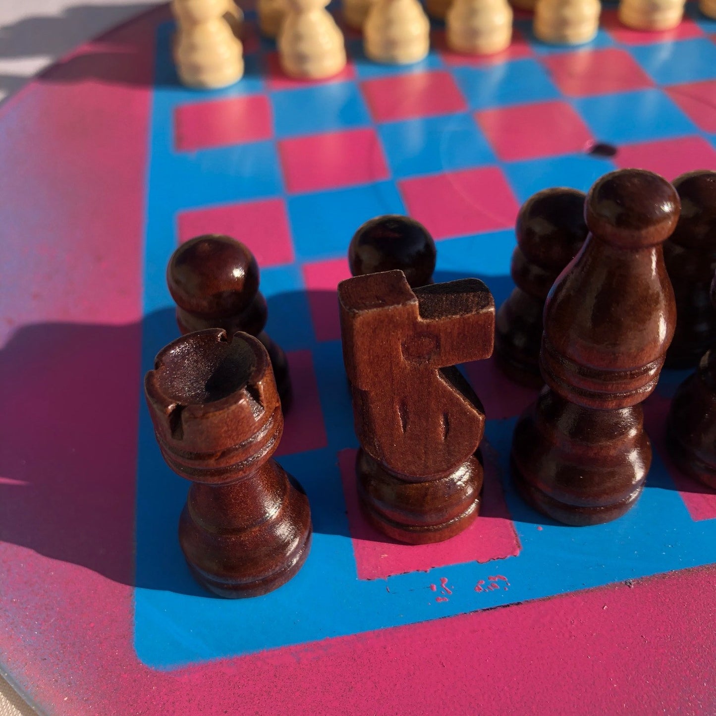 Vinyl Chess Set - Pink Berry